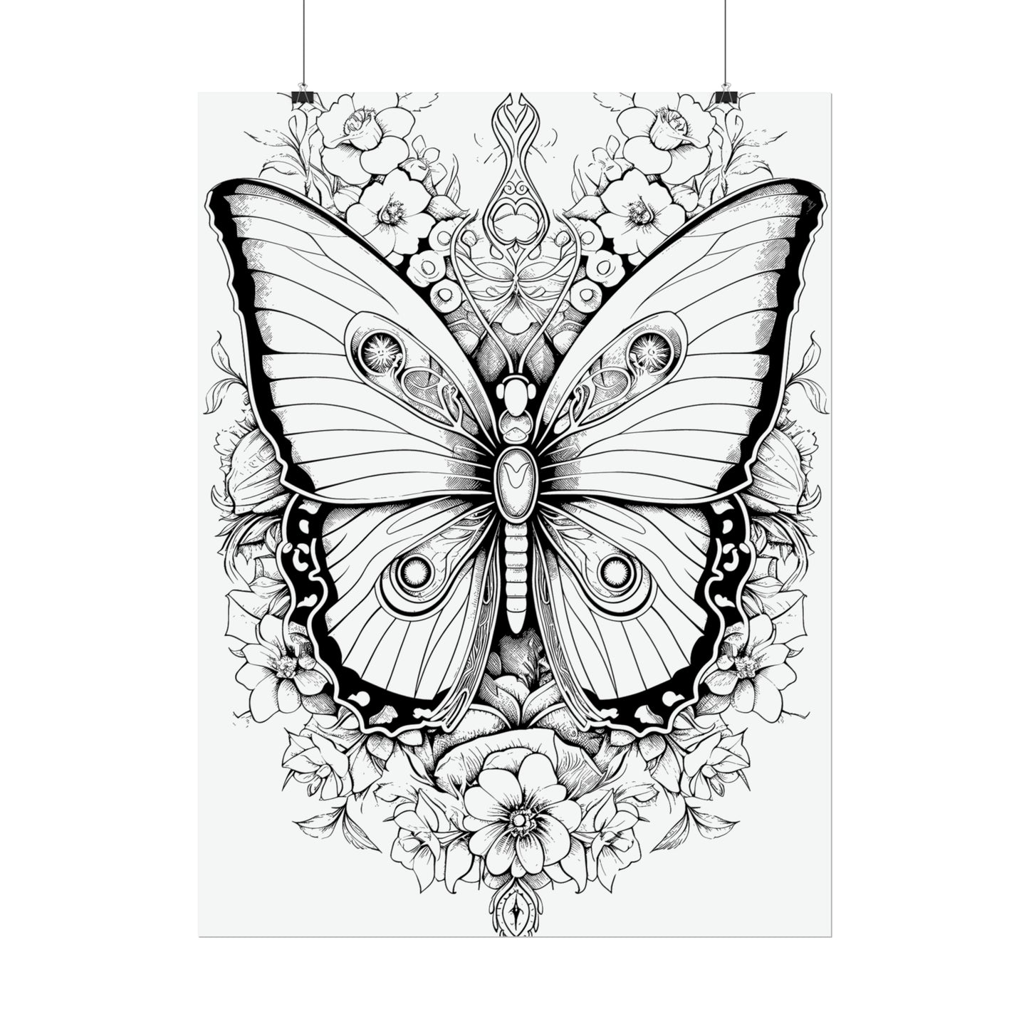 Butterfly Coloring Art Posters