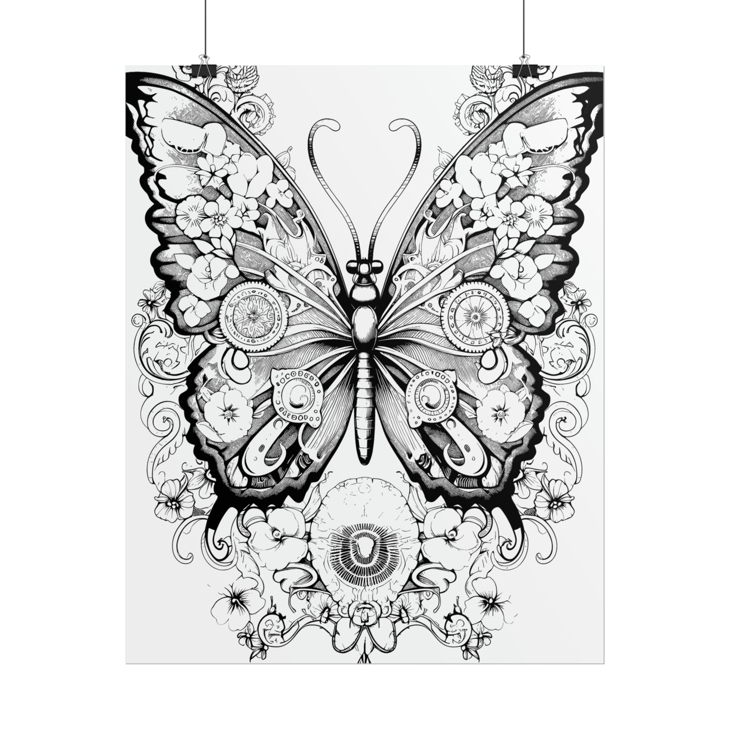 Butterfly Coloring Art Posters
