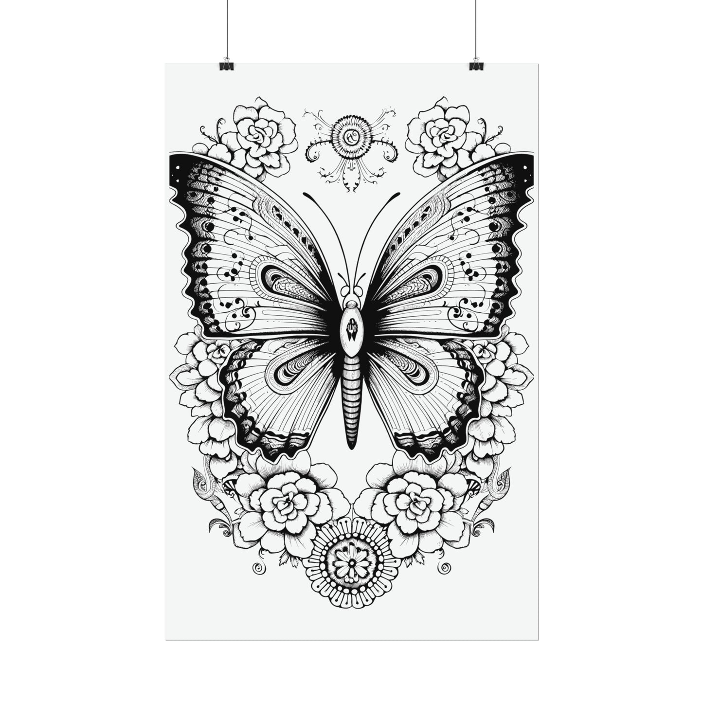 Butterfly Coloring Art Posters