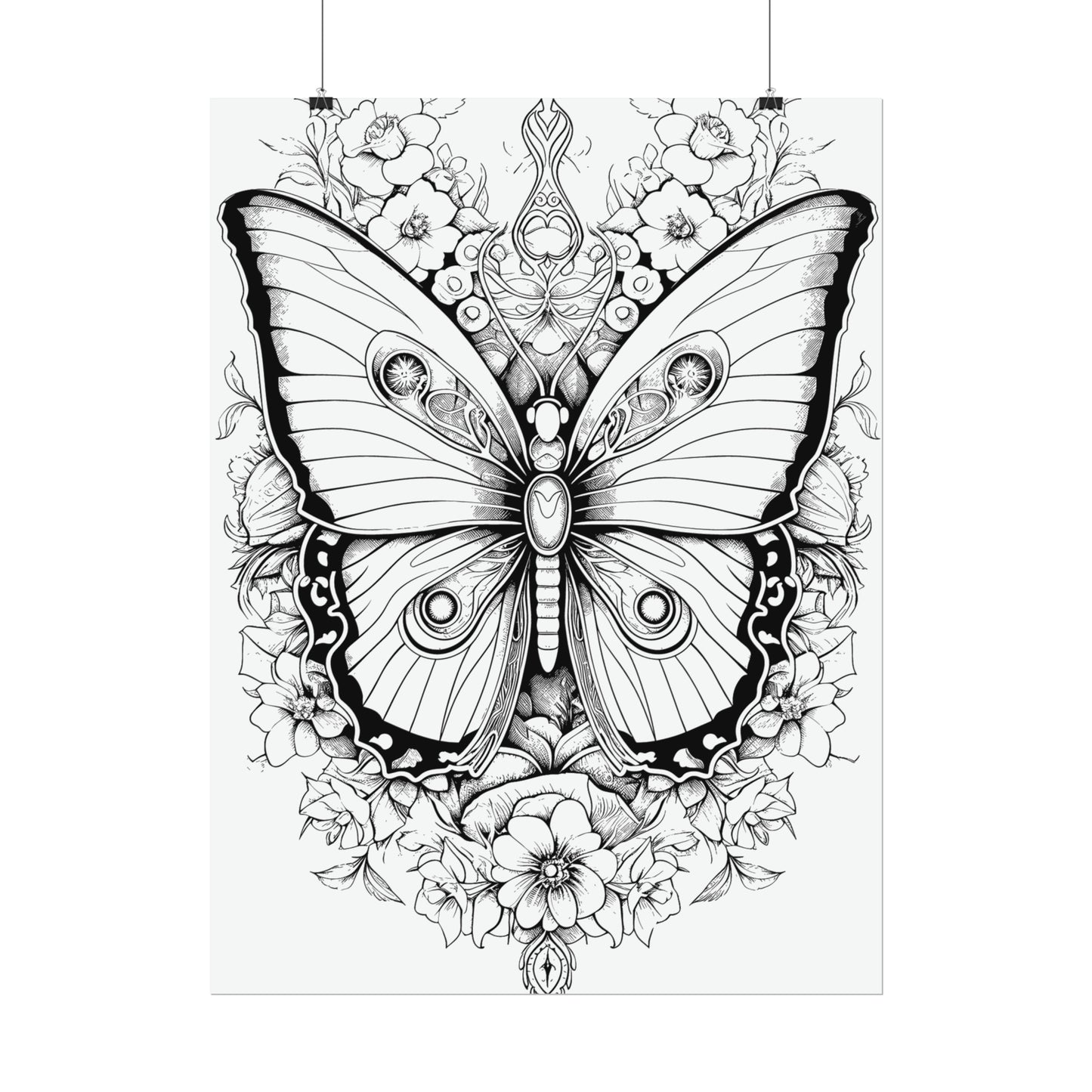 Butterfly Coloring Art Posters