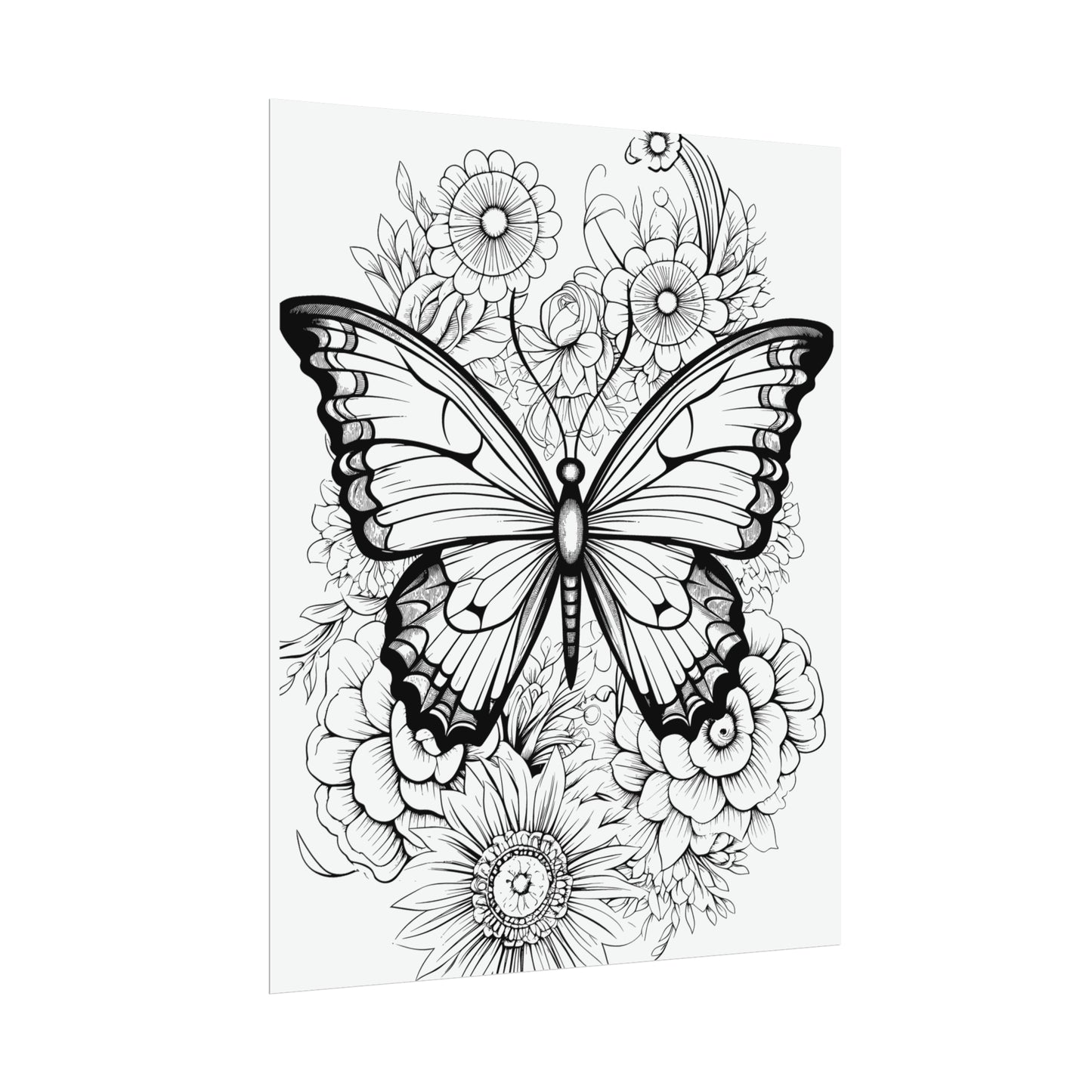 Butterfly Coloring Art Posters