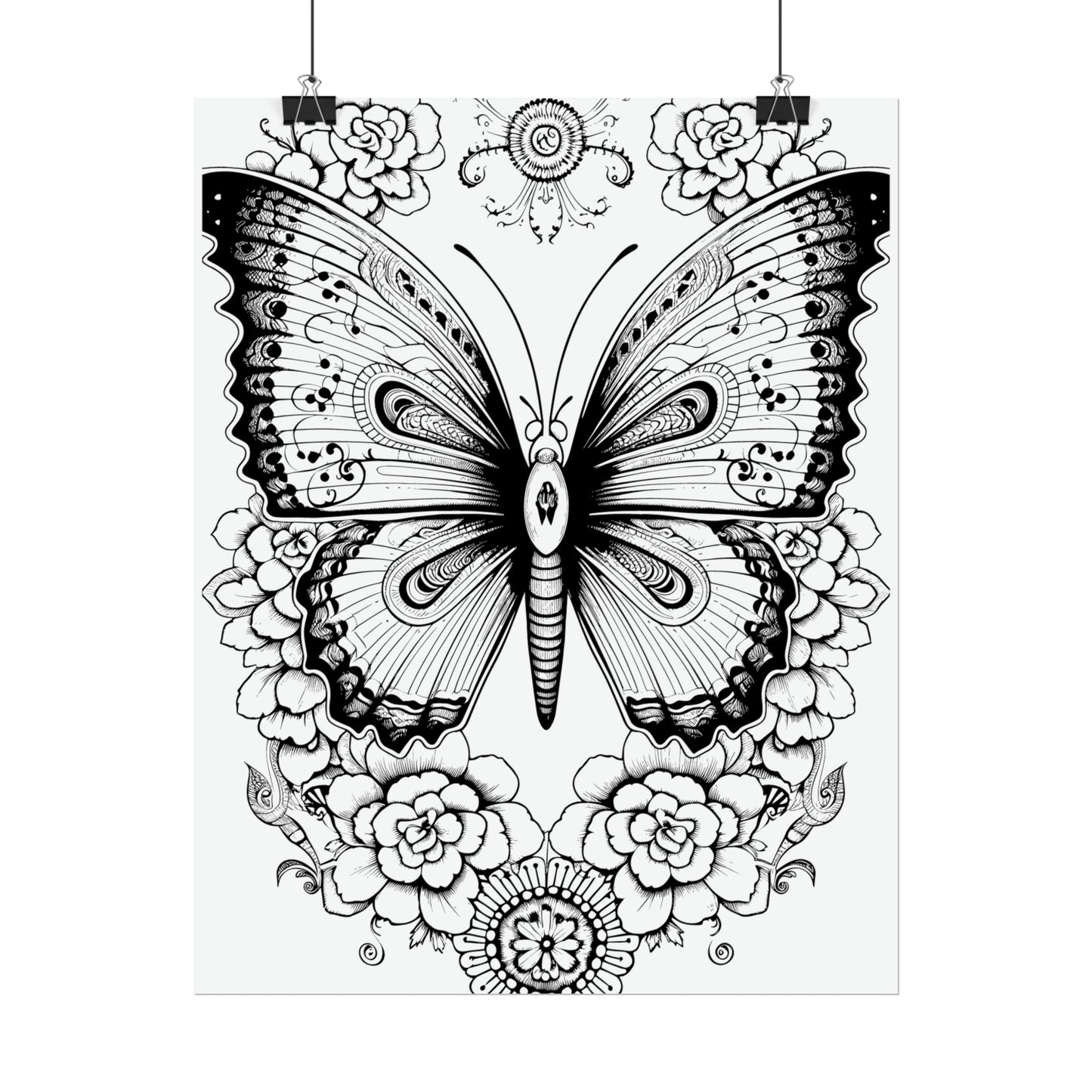 Butterfly Coloring Art Posters