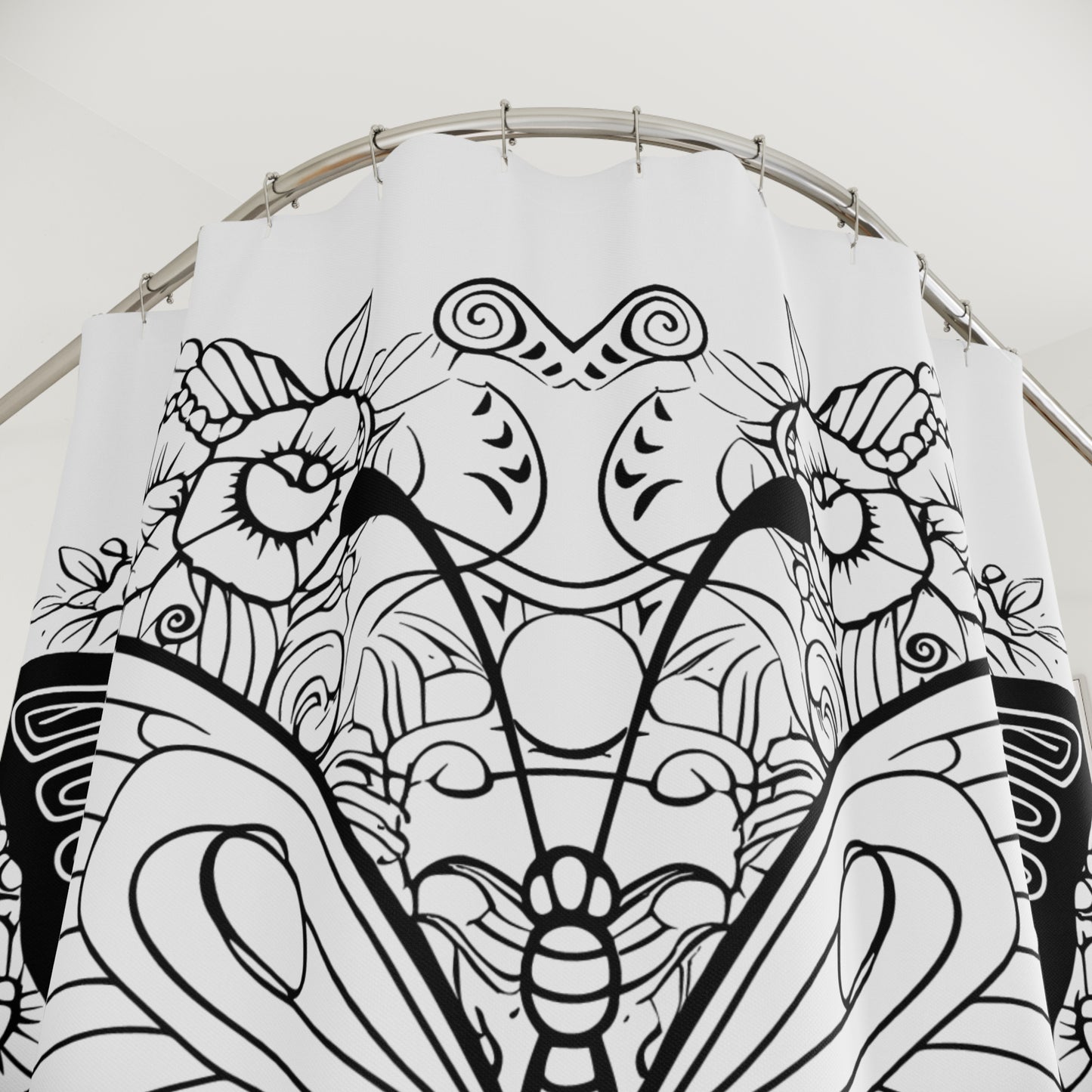 Butterfly Pen & Ink Art Shower Curtain