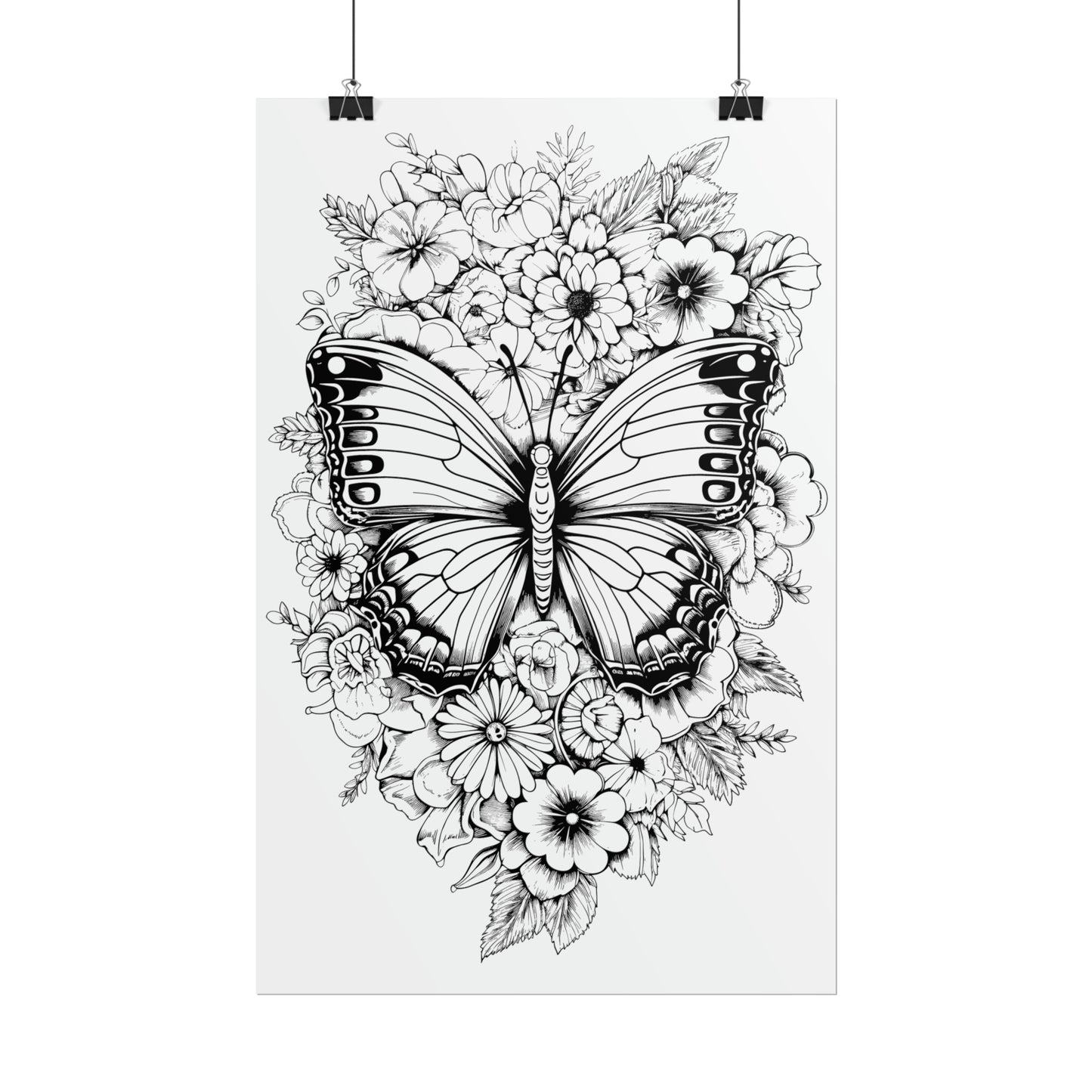 Butterfly Coloring Art Posters
