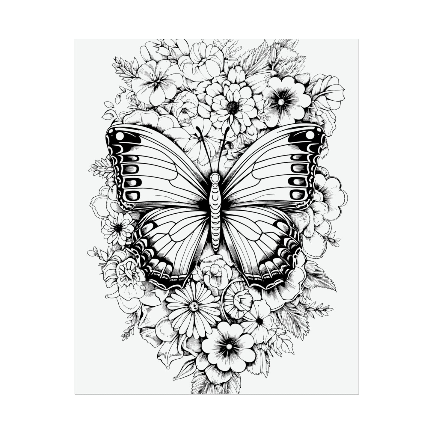 Butterfly Coloring Art Posters