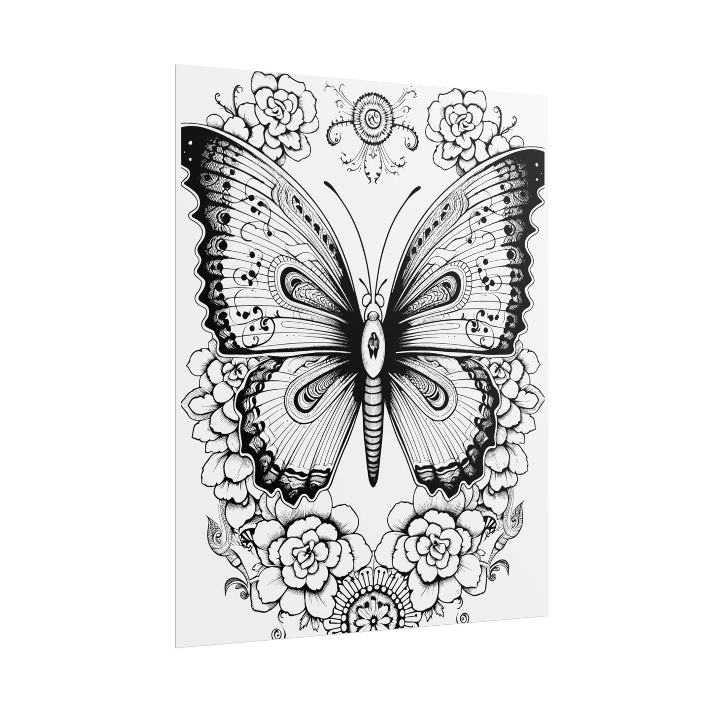 Butterfly Coloring Art Posters