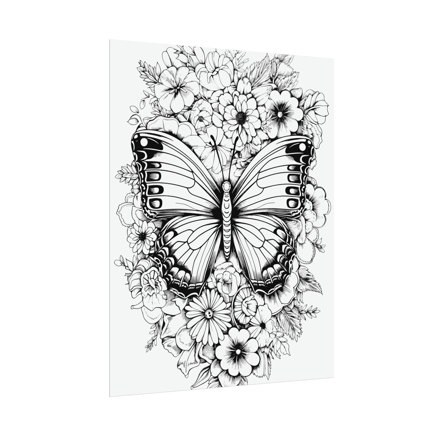 Butterfly Coloring Art Posters