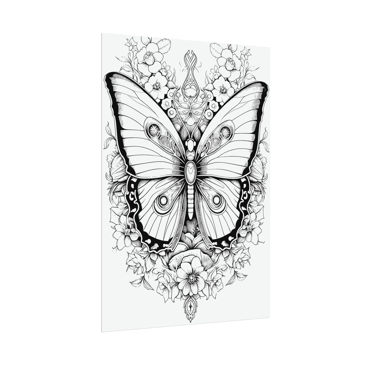 Butterfly Coloring Art Posters
