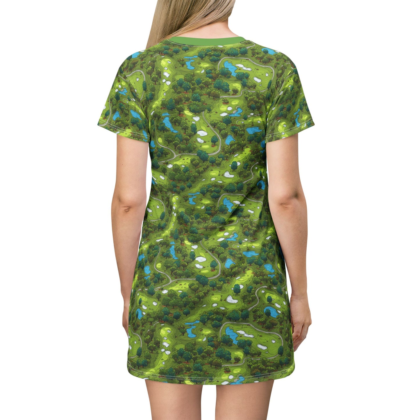 Whimsical Golf Course T-Shirt Dress for Golf Enthusiasts