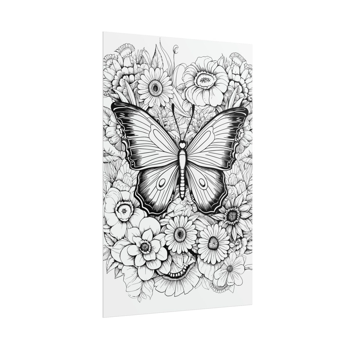 Butterfly Coloring Art Posters