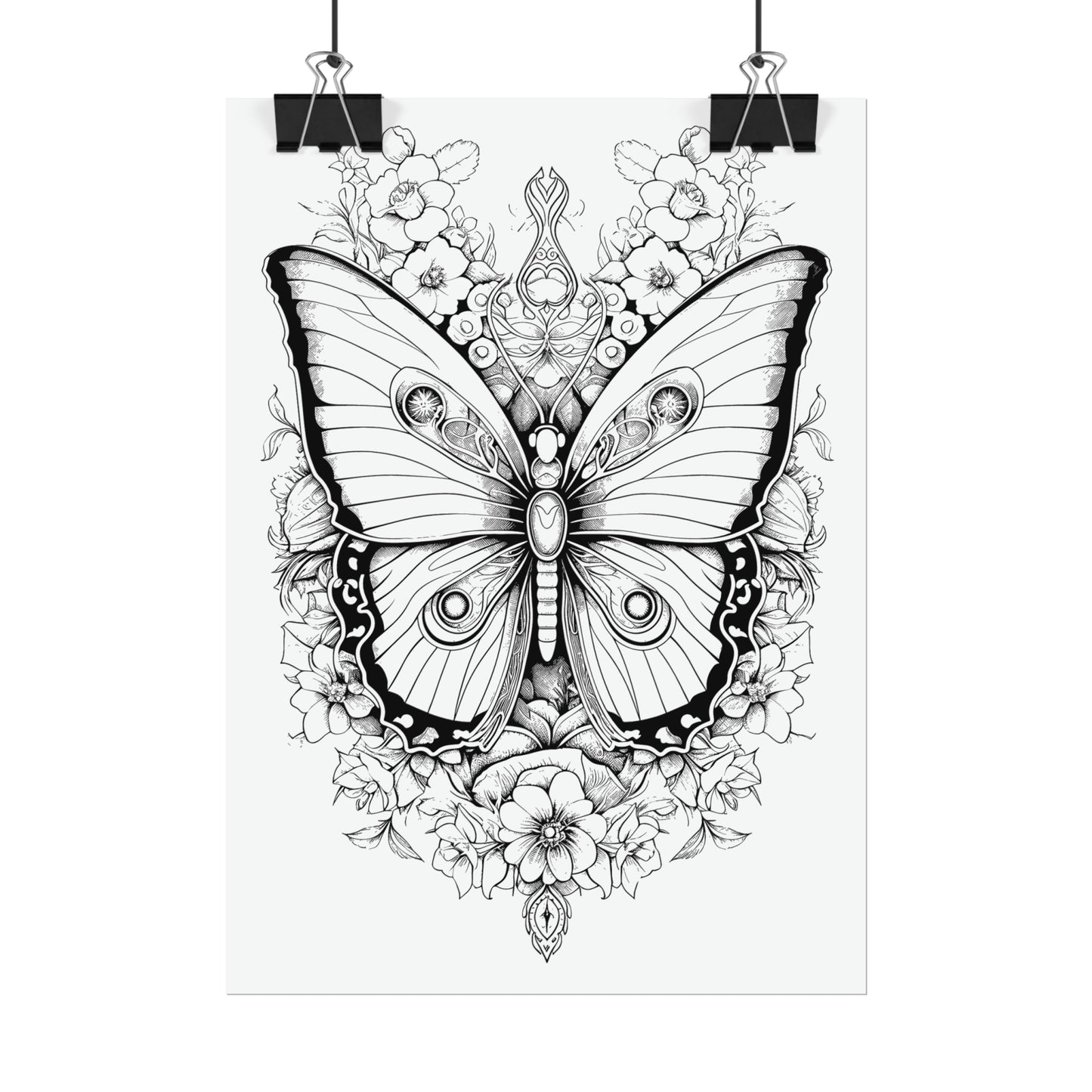 Butterfly Coloring Art Posters