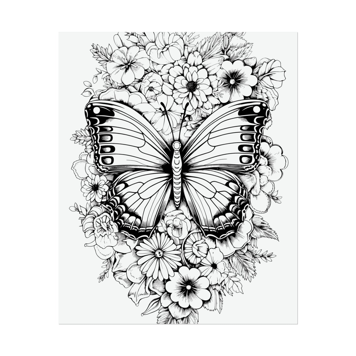 Butterfly Coloring Art Posters
