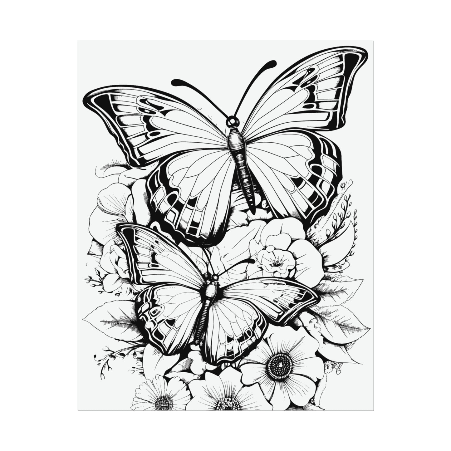 Butterfly Coloring Art Posters