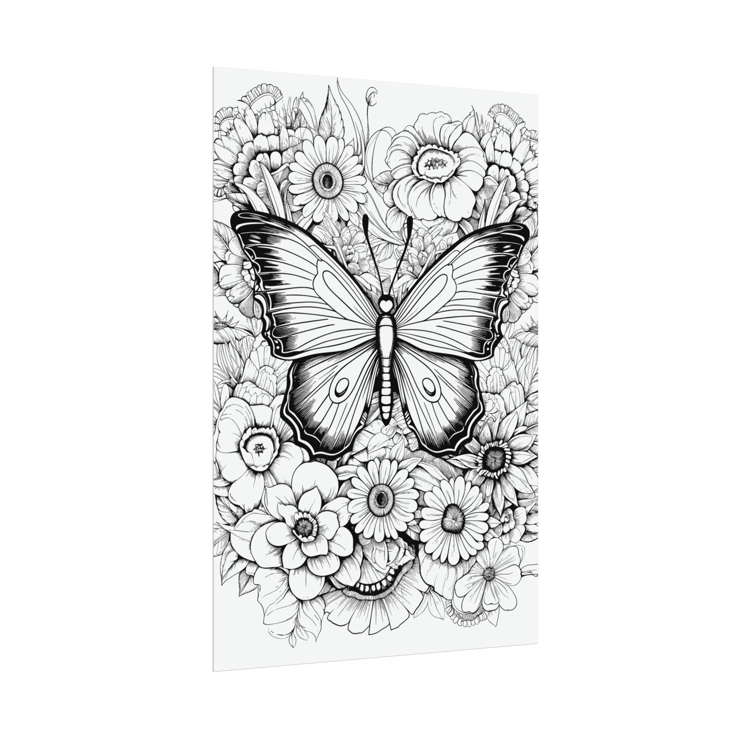 Butterfly Coloring Art Posters