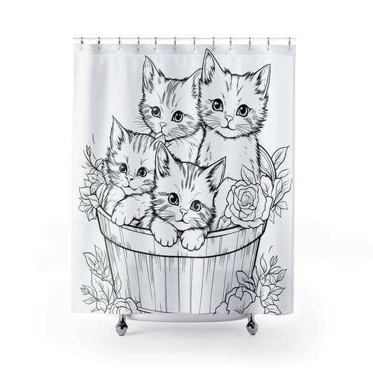 Basket of Kittens Shower Curtains