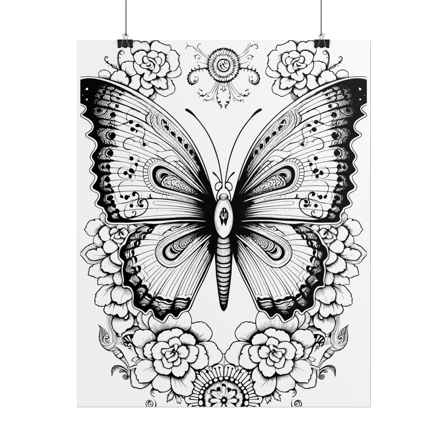 Butterfly Coloring Art Posters