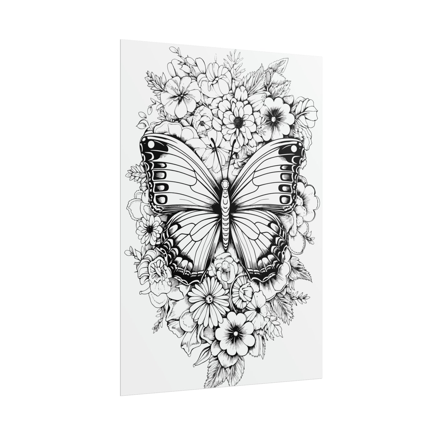 Butterfly Coloring Art Posters