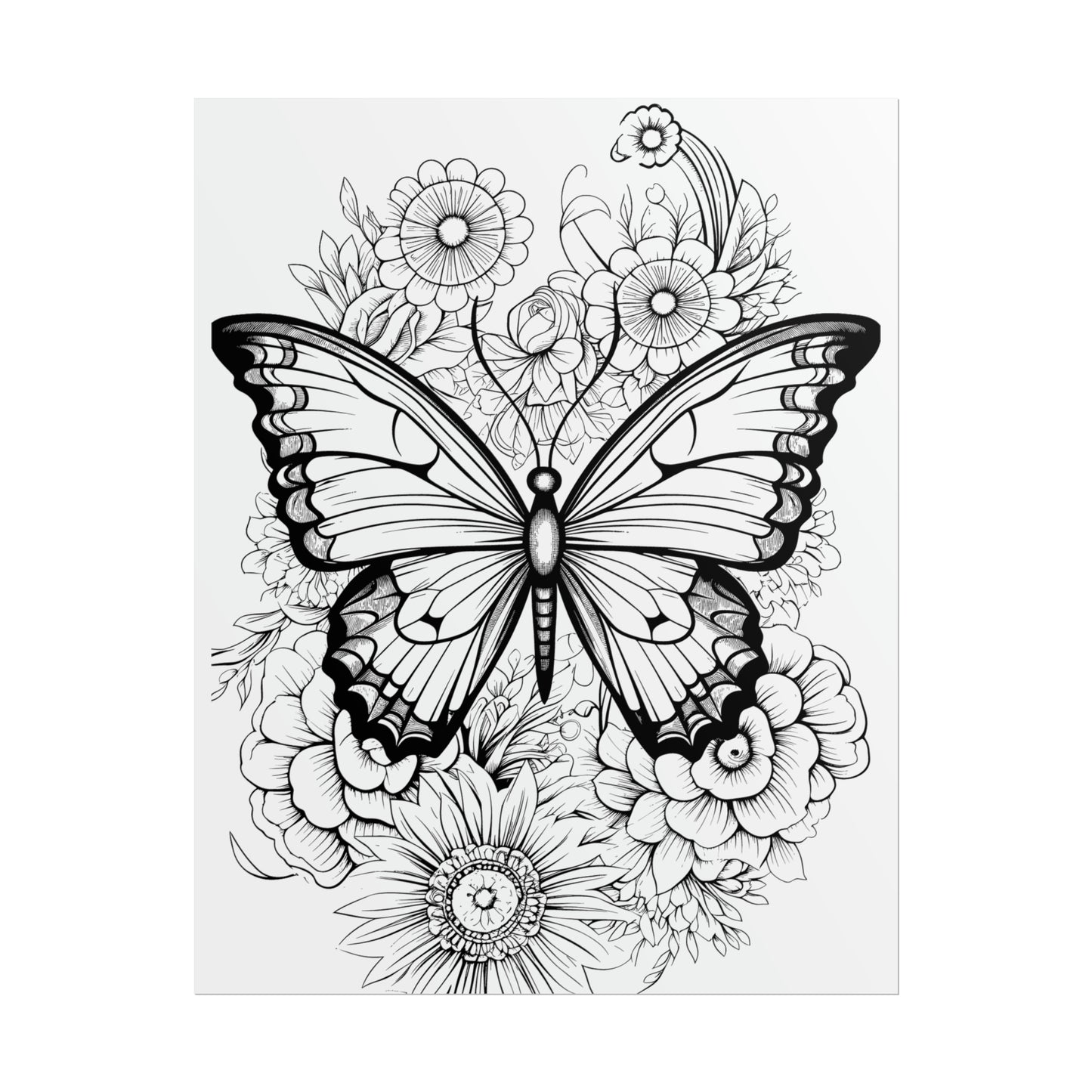 Butterfly Coloring Art Posters