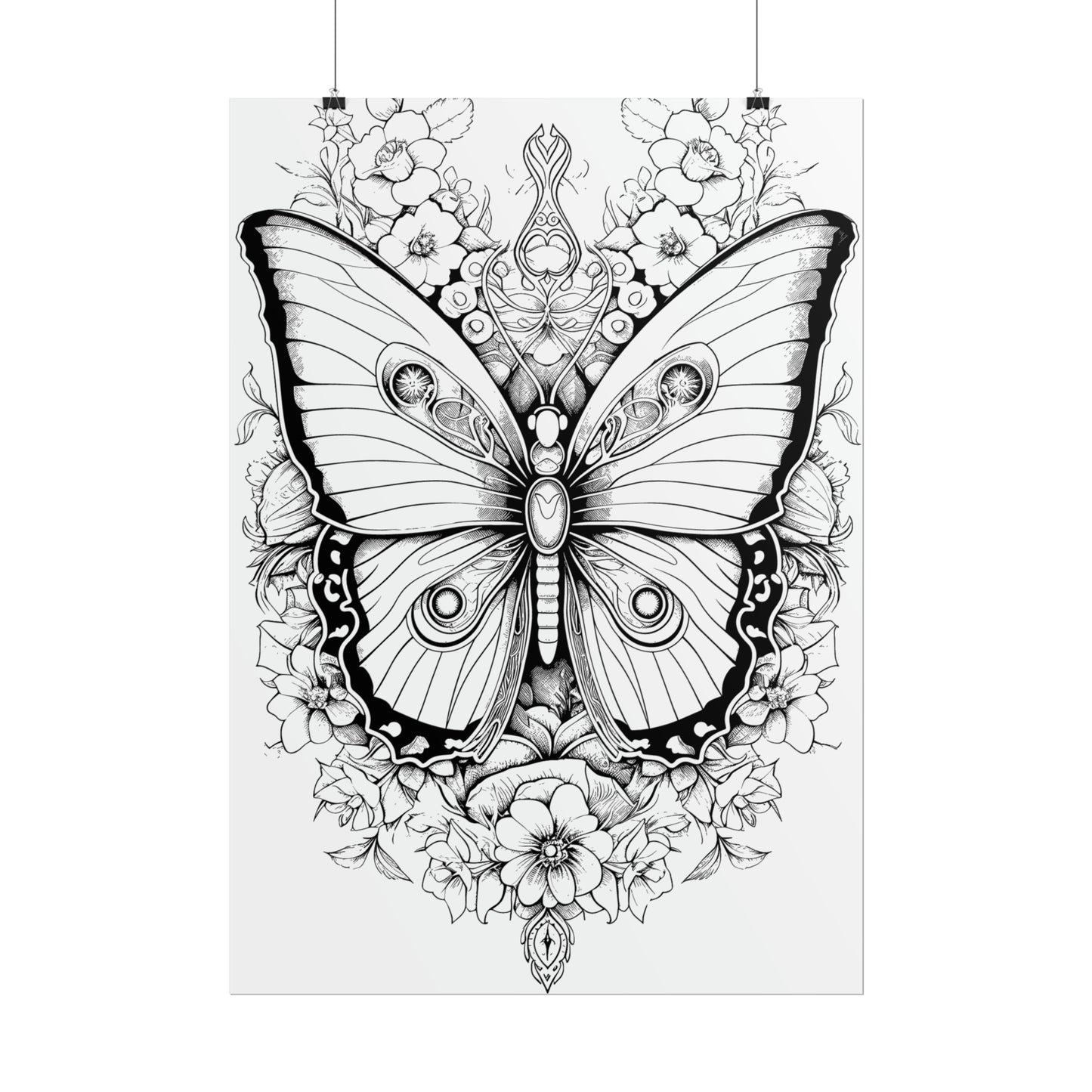 Butterfly Coloring Art Posters