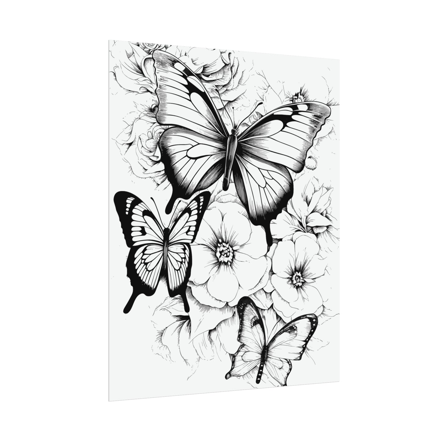 Butterfly Coloring Art Posters