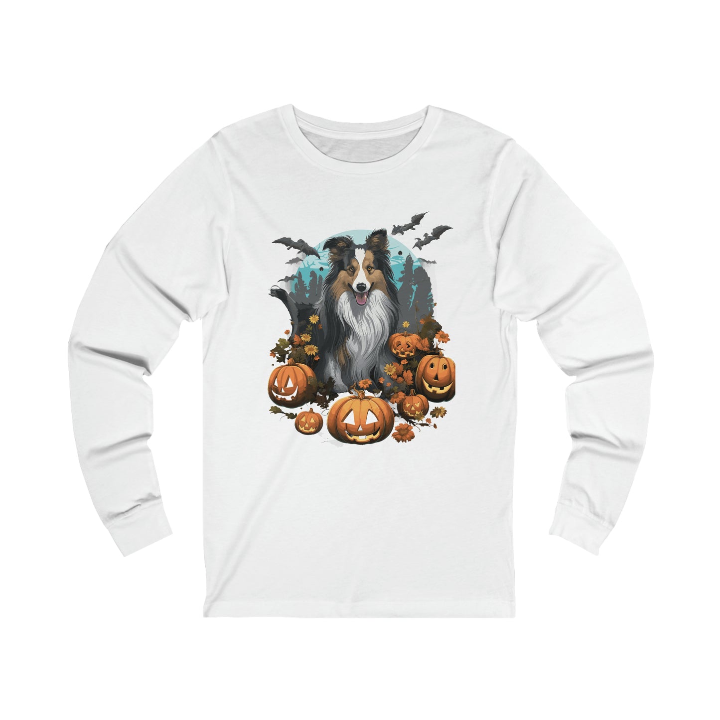 Halloween Collie Unisex Jersey Long Sleeve Tee