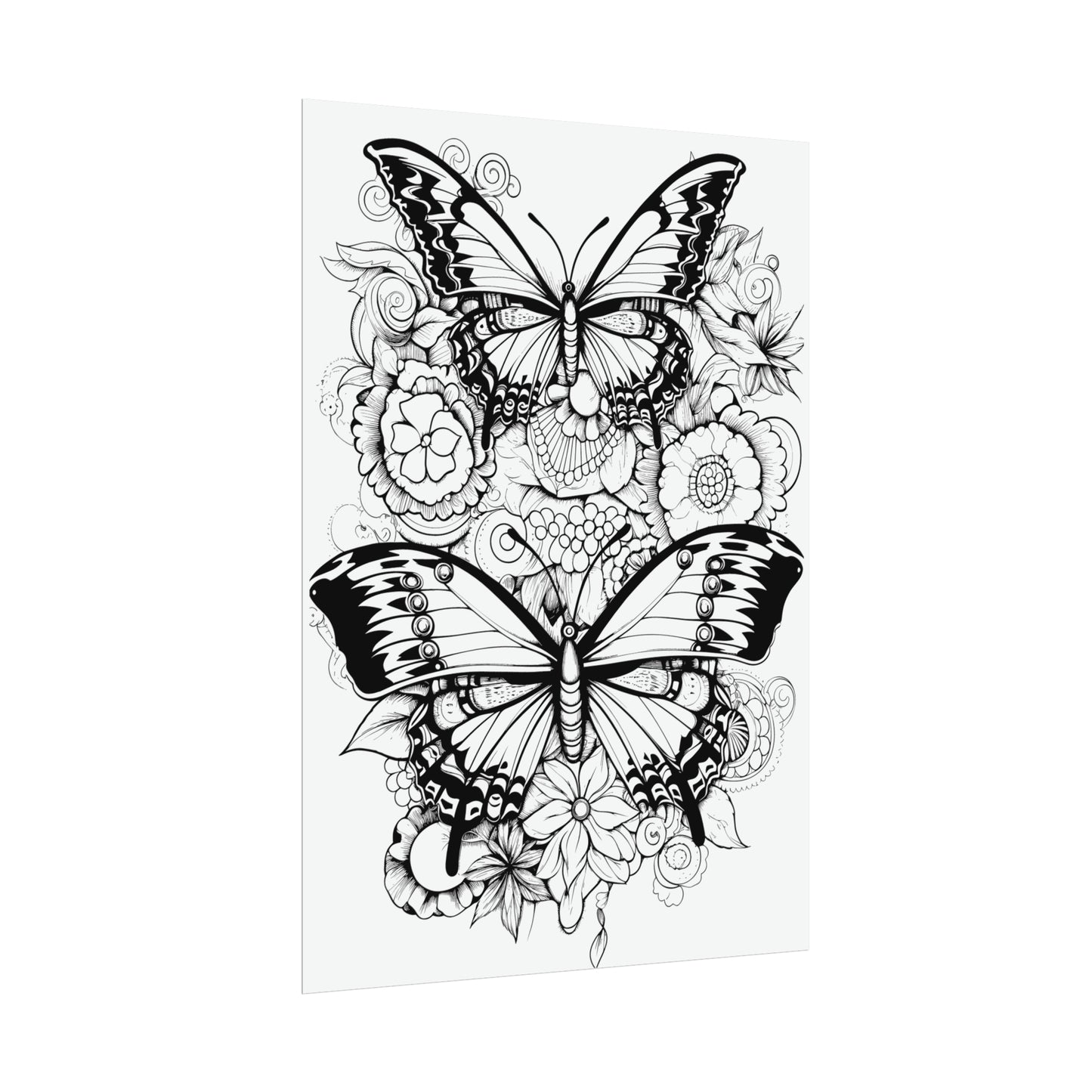 Butterfly Coloring Art Posters
