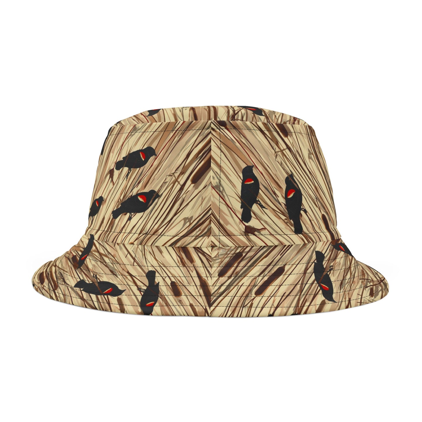 Redwinged Blackbirds and Cattails design Bucket Hat - Fun Golf Enthusiast Cap