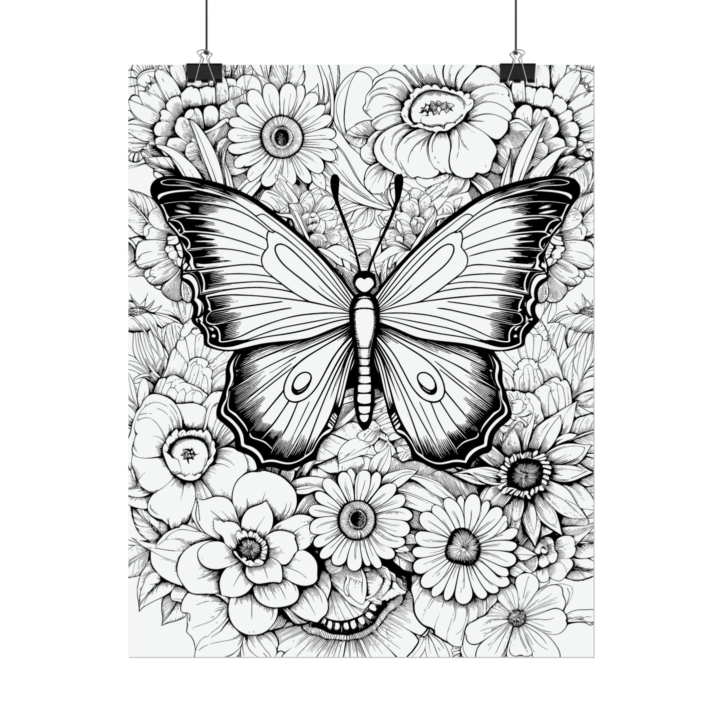 Butterfly Coloring Art Posters
