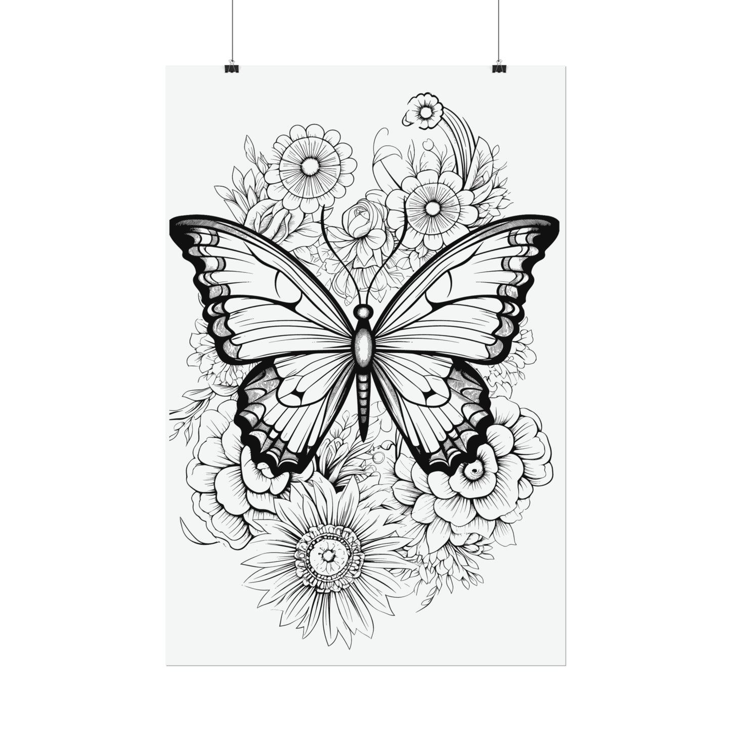 Butterfly Coloring Art Posters