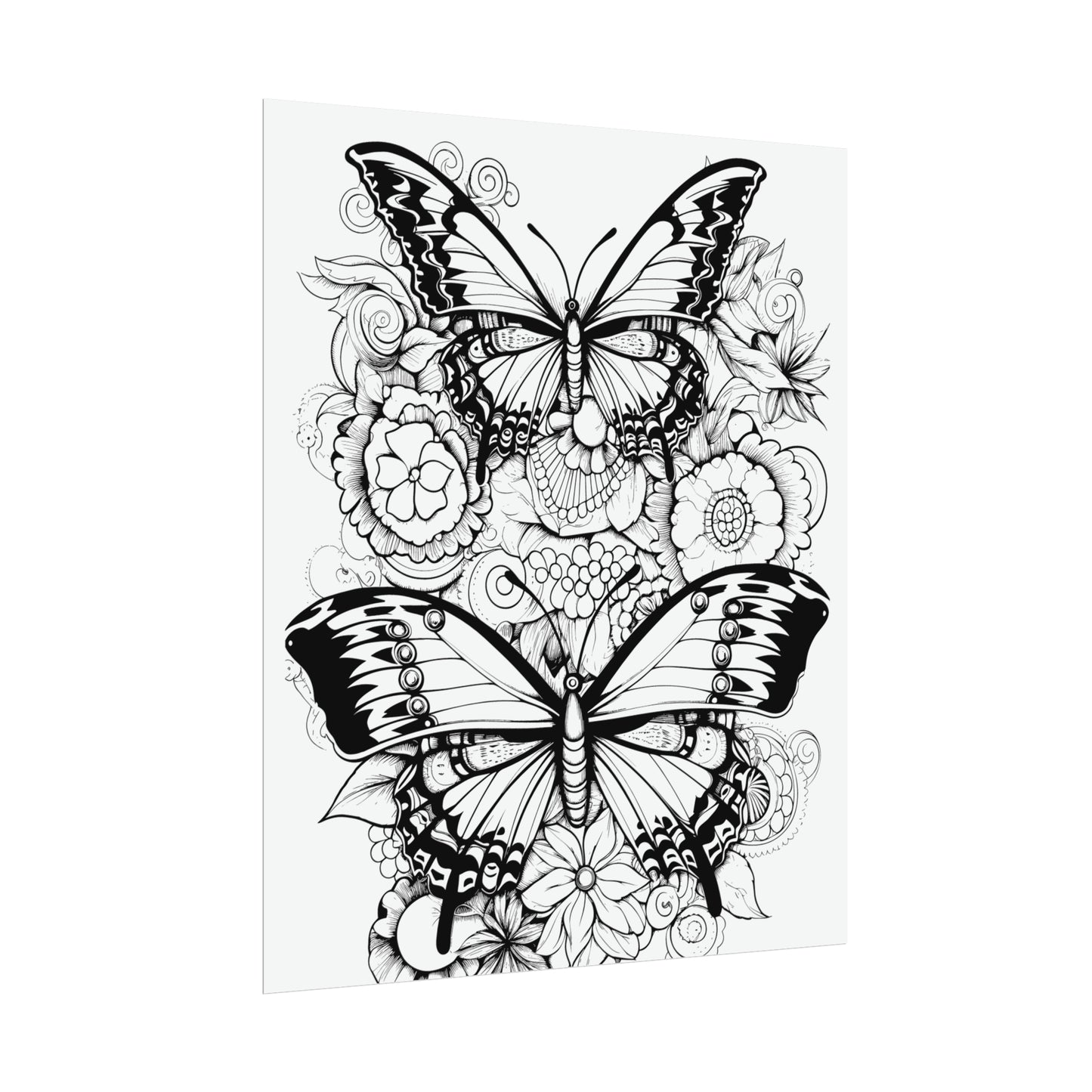 Butterfly Coloring Art Posters