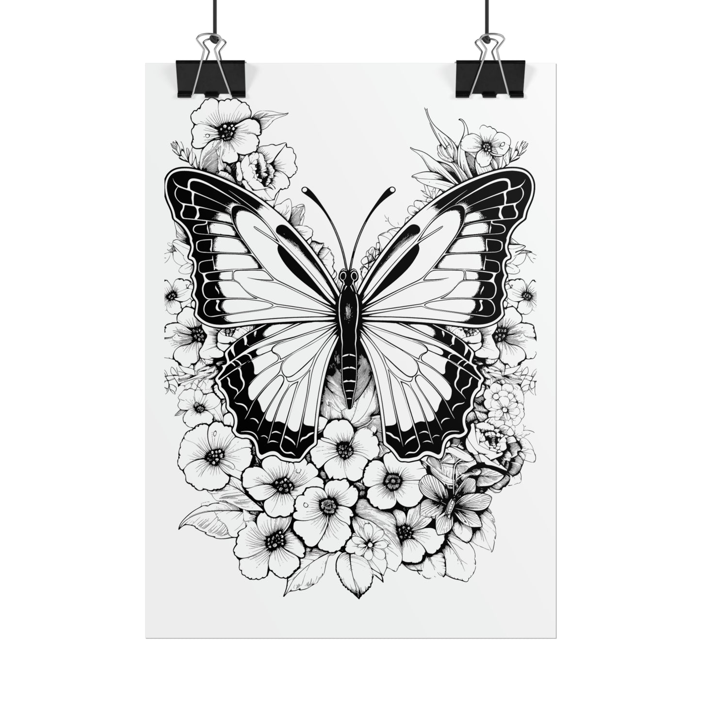 Butterfly Coloring Art Posters