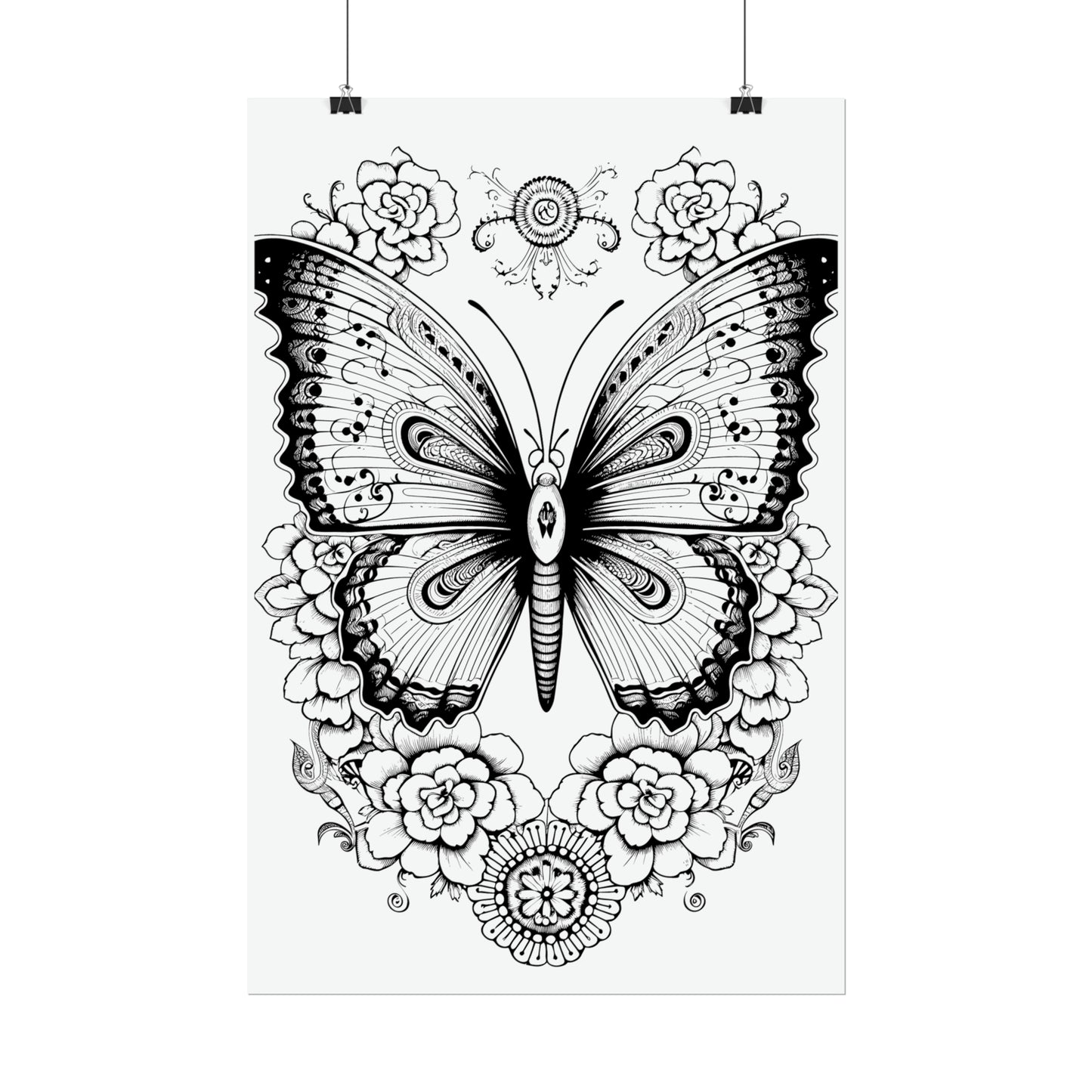 Butterfly Coloring Art Posters