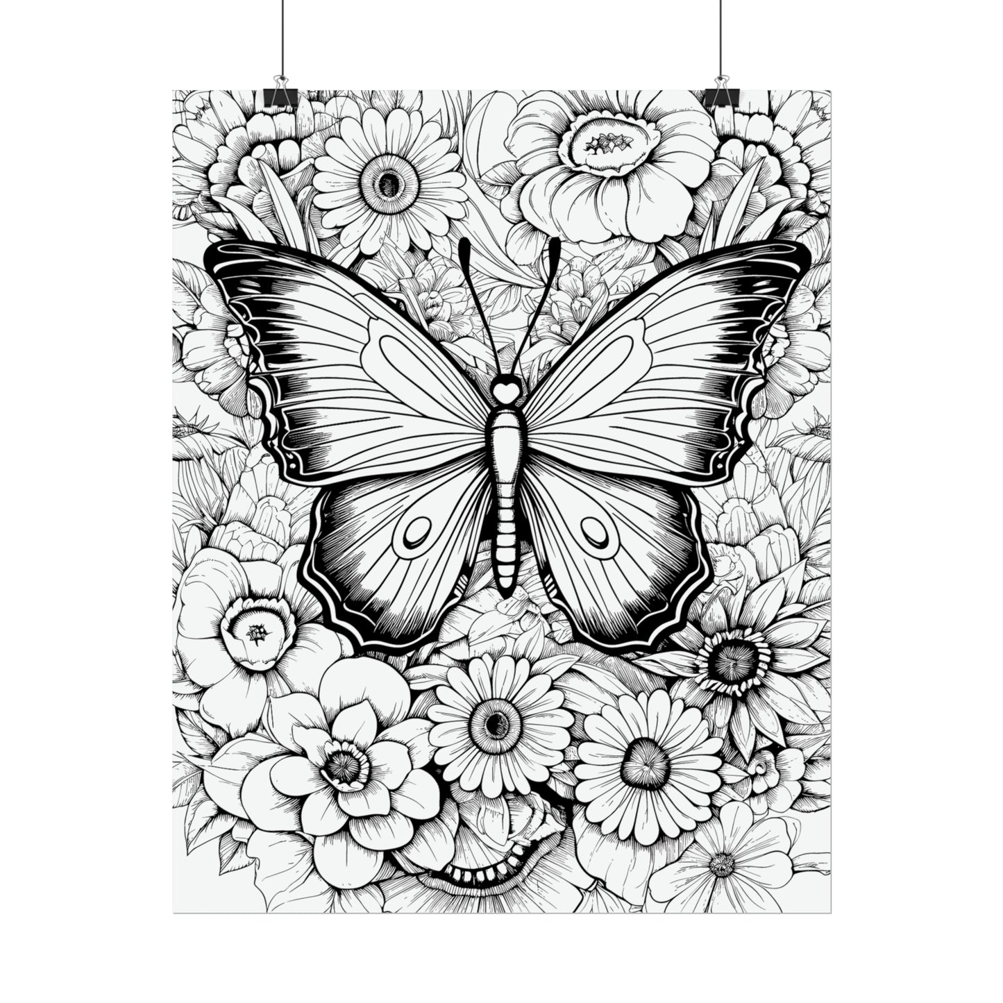 Butterfly Coloring Art Posters