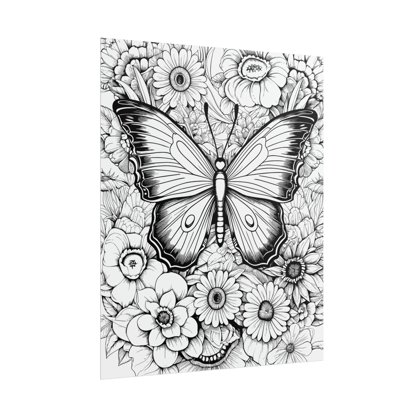 Butterfly Coloring Art Posters