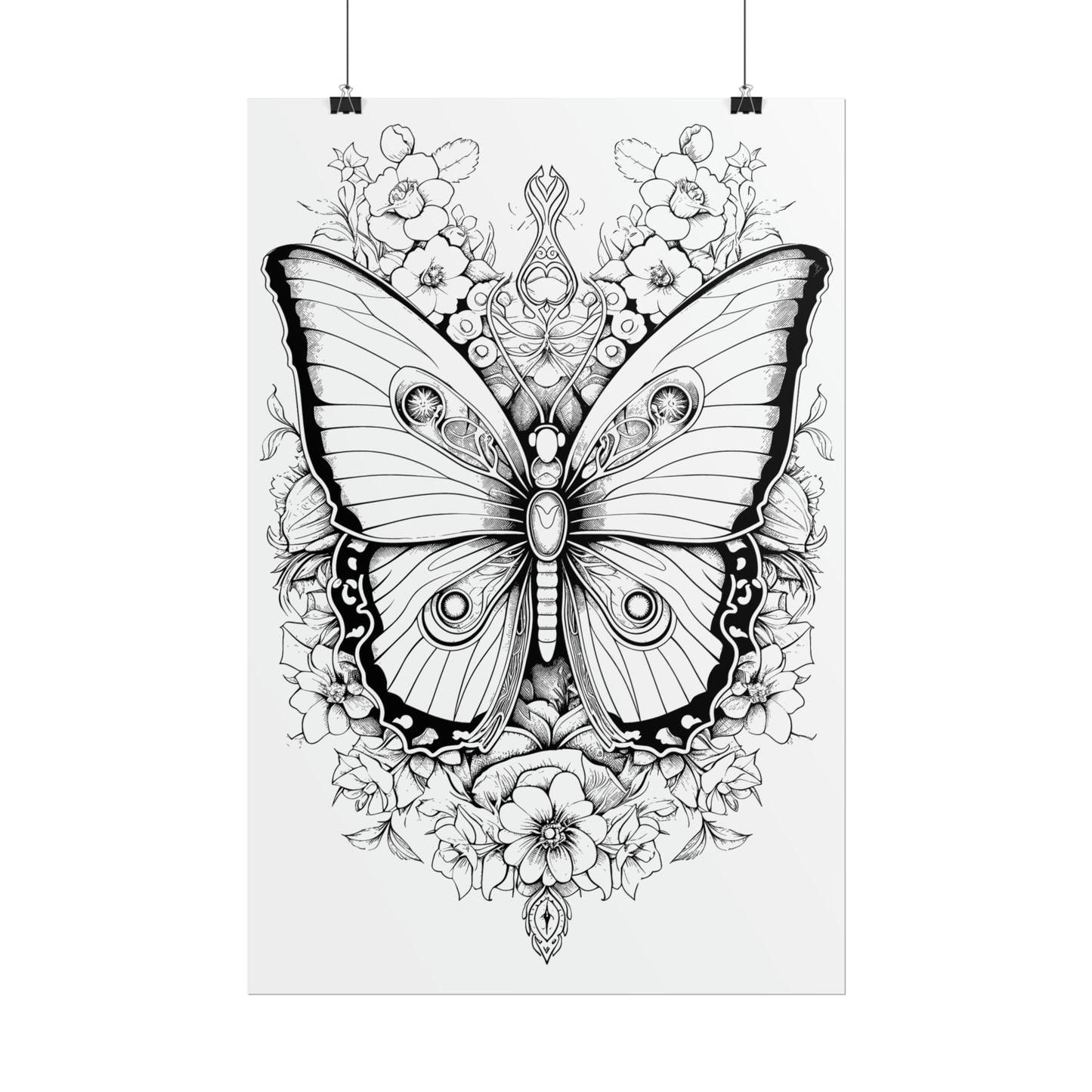 Butterfly Coloring Art Posters