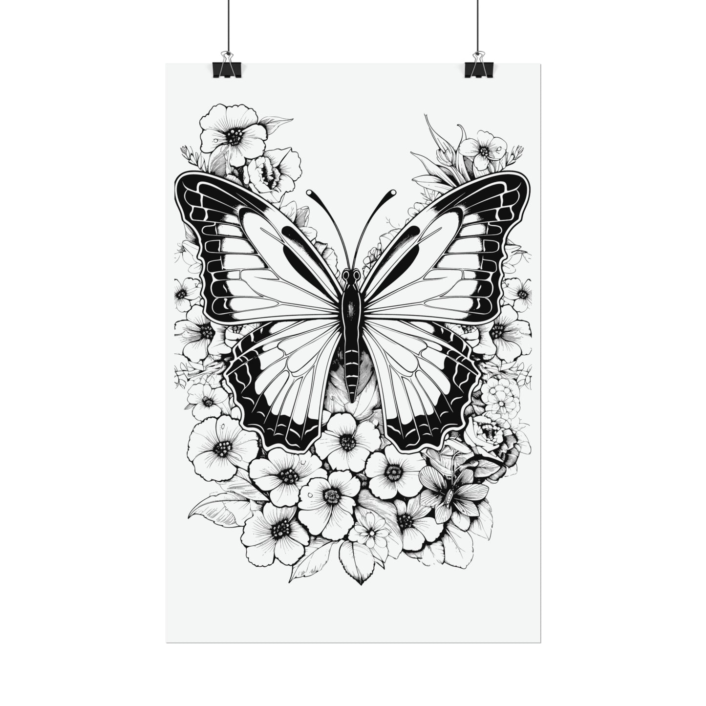 Butterfly Coloring Art Posters