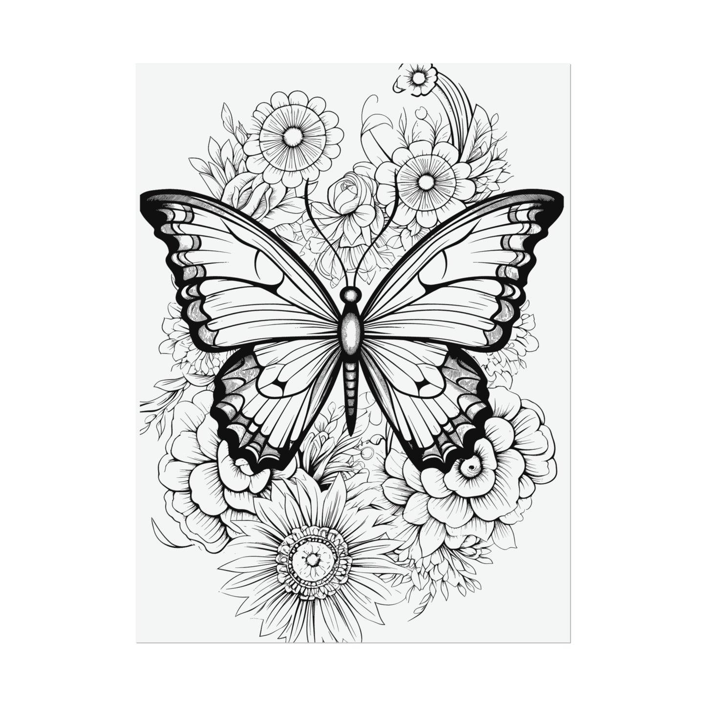 Butterfly Coloring Art Posters