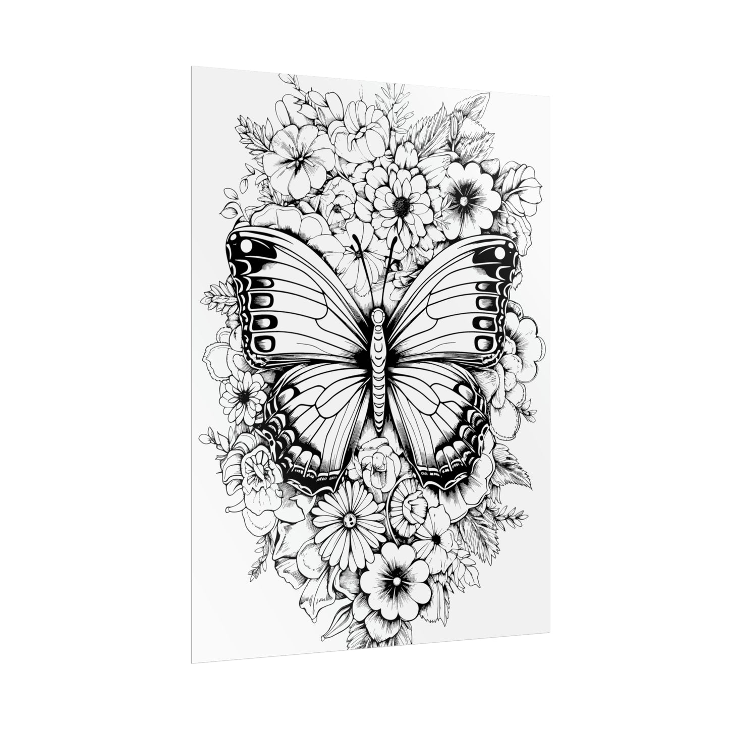 Butterfly Coloring Art Posters