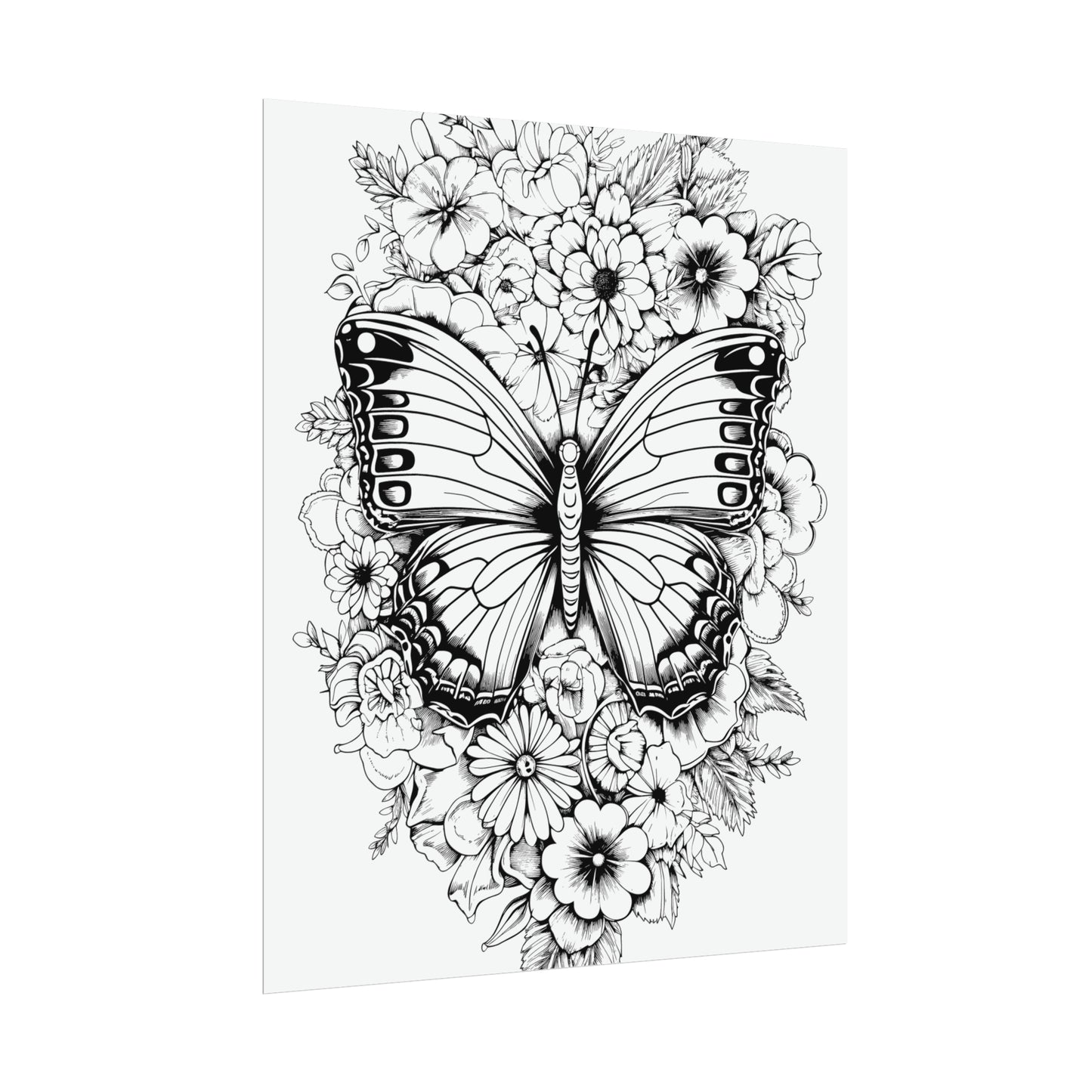 Butterfly Coloring Art Posters