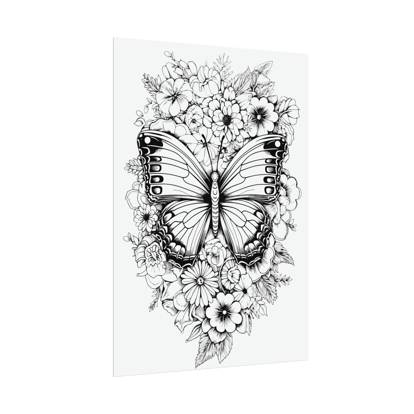 Butterfly Coloring Art Posters