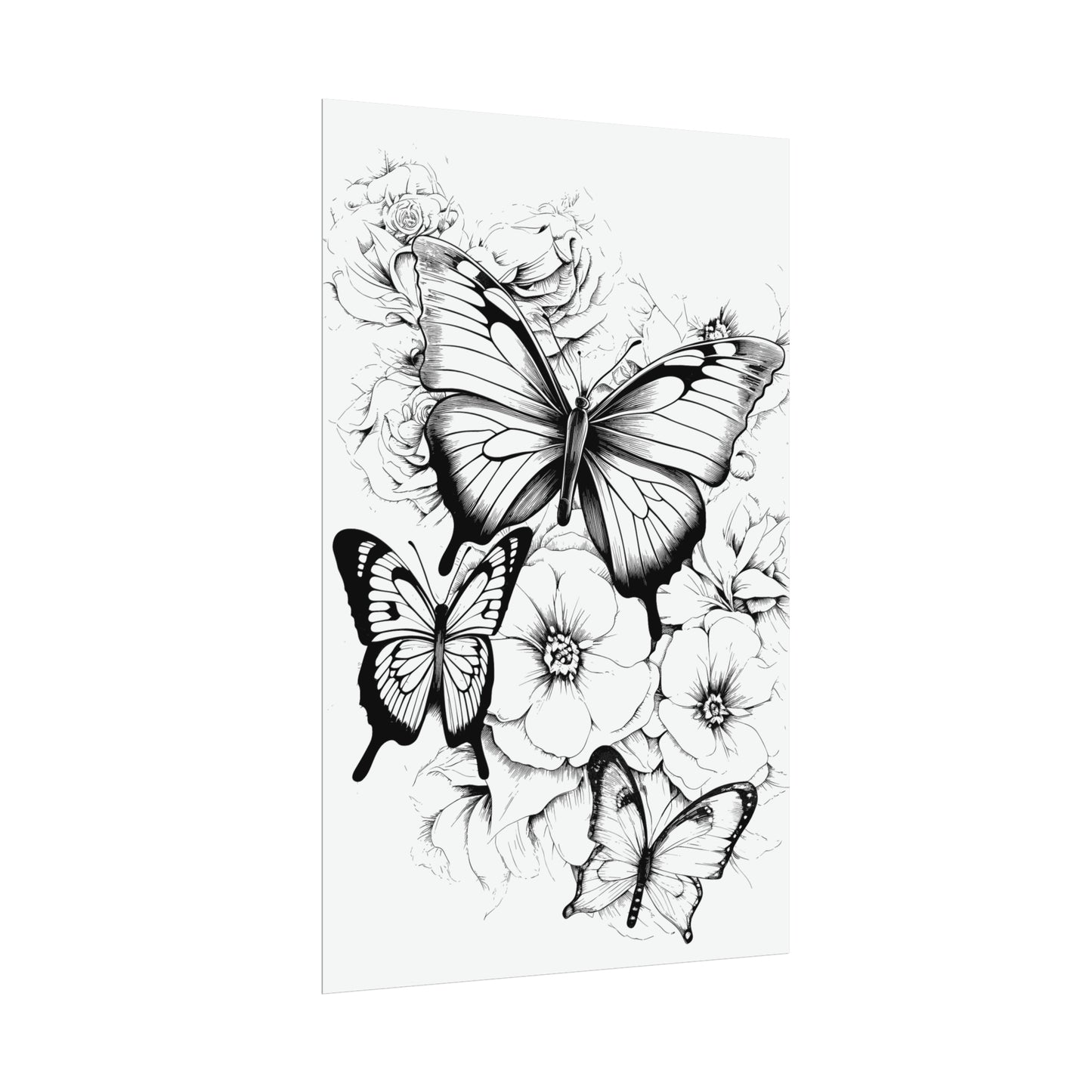 Butterfly Coloring Art Posters