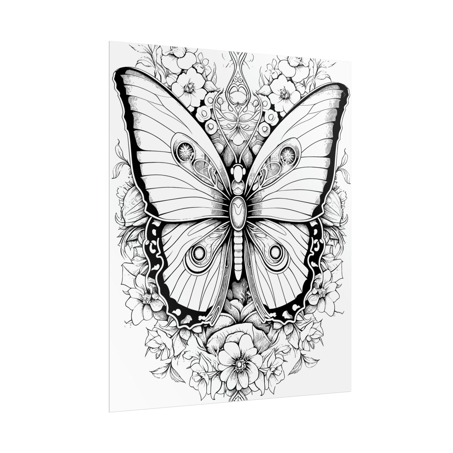 Butterfly Coloring Art Posters