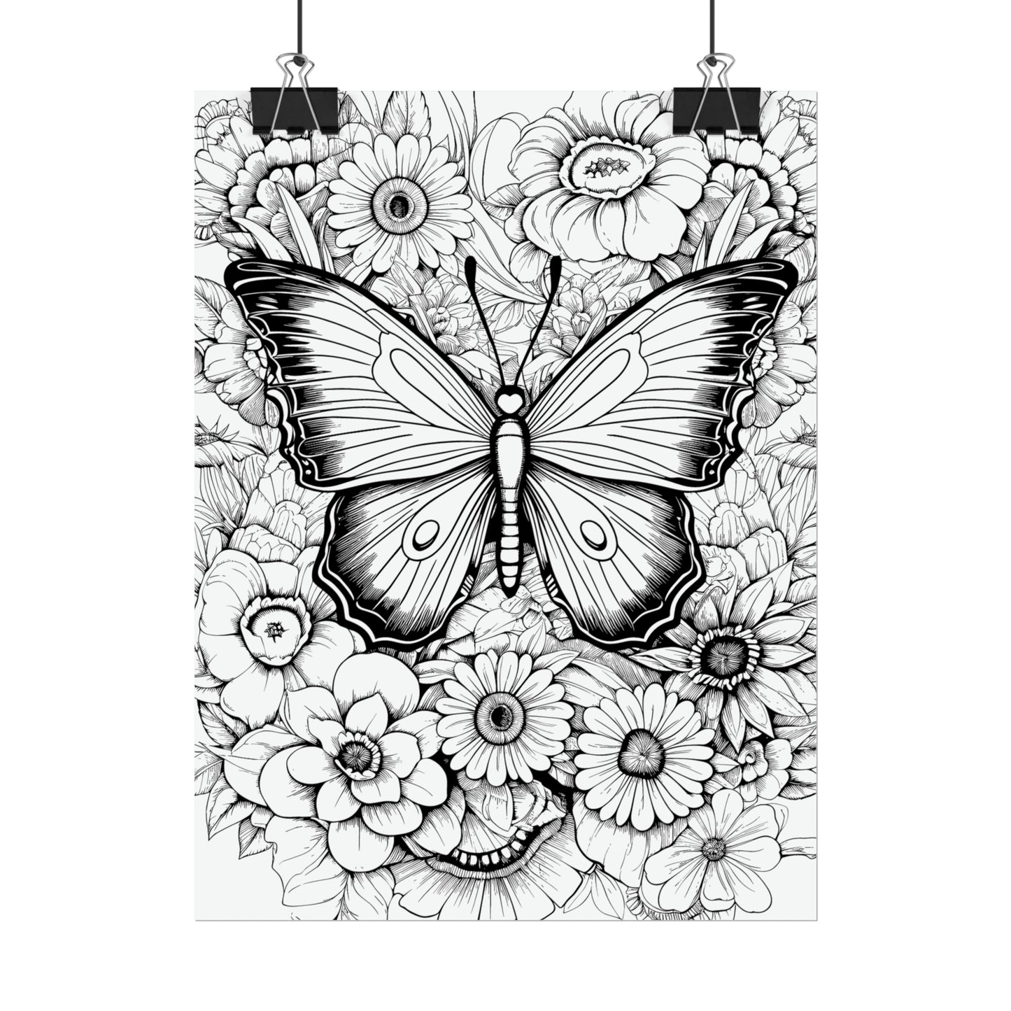 Butterfly Coloring Art Posters