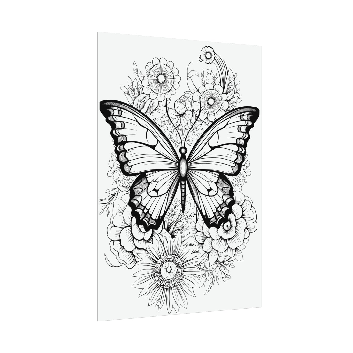 Butterfly Coloring Art Posters