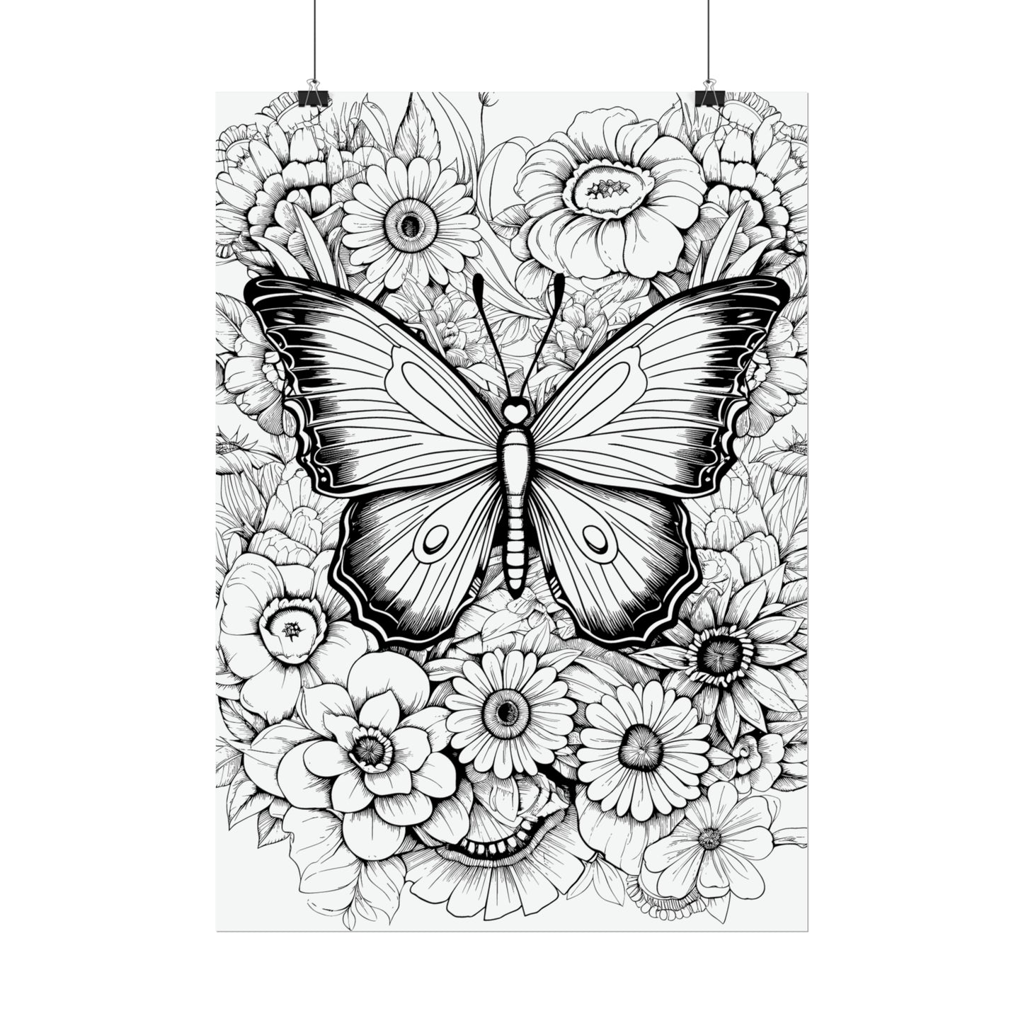 Butterfly Coloring Art Posters