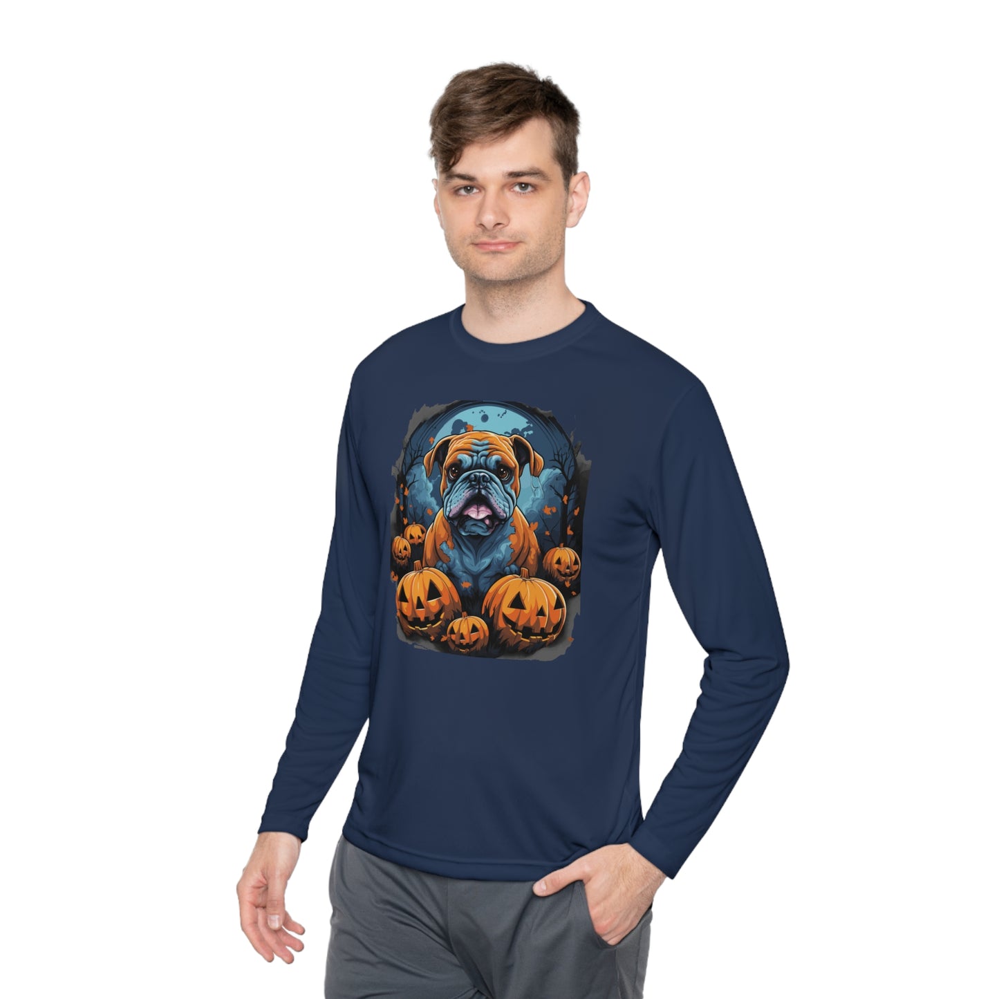 Halloween Bulldog Lightweight Long Sleeve Tee