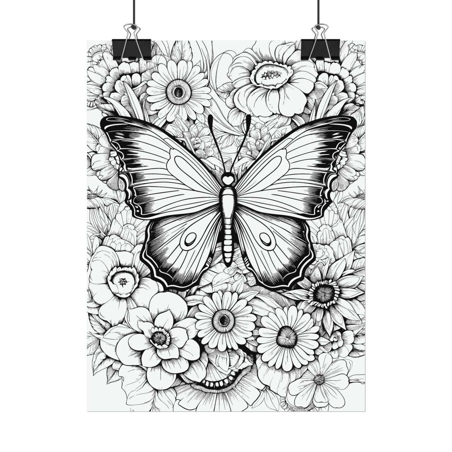 Butterfly Coloring Art Posters