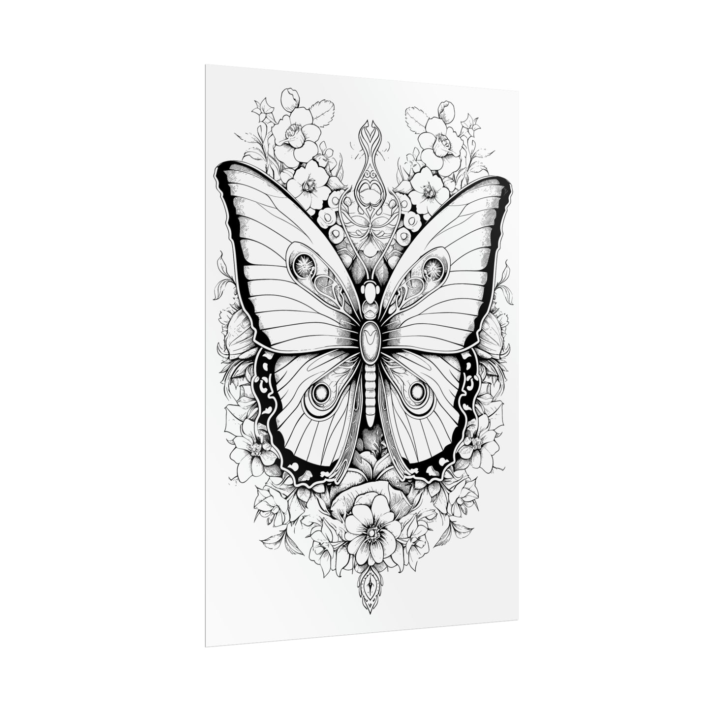 Butterfly Coloring Art Posters