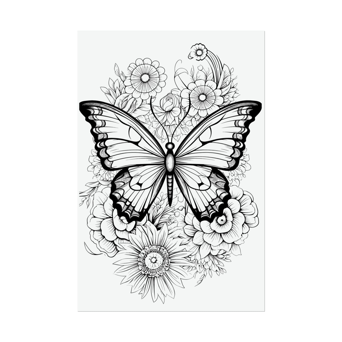 Butterfly Coloring Art Posters