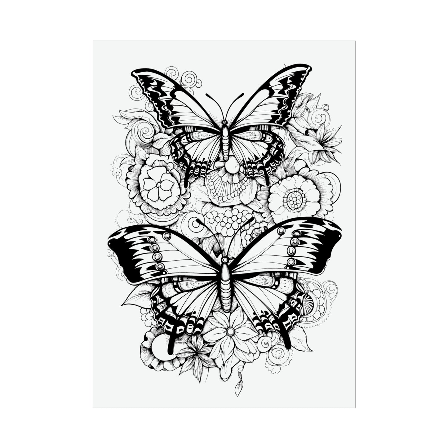 Butterfly Coloring Art Posters
